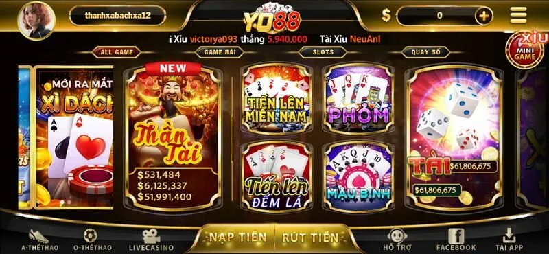 thế giới game bài yo88